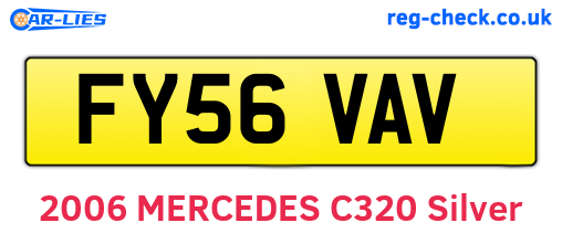 FY56VAV are the vehicle registration plates.