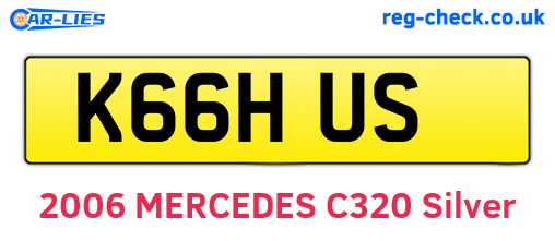 K66HUS are the vehicle registration plates.
