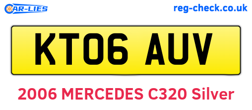 KT06AUV are the vehicle registration plates.