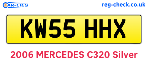 KW55HHX are the vehicle registration plates.