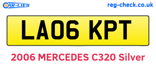 LA06KPT are the vehicle registration plates.