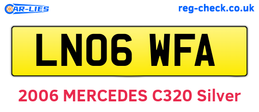 LN06WFA are the vehicle registration plates.