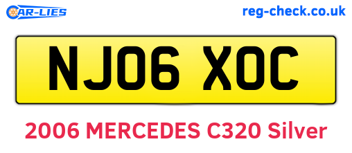 NJ06XOC are the vehicle registration plates.