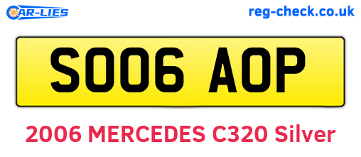 SO06AOP are the vehicle registration plates.