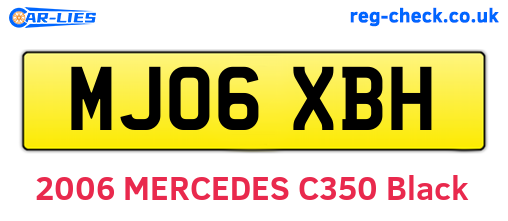 MJ06XBH are the vehicle registration plates.