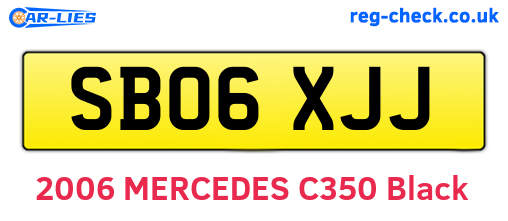 SB06XJJ are the vehicle registration plates.