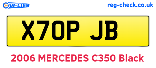 X70PJB are the vehicle registration plates.