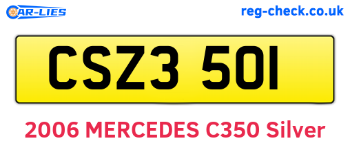 CSZ3501 are the vehicle registration plates.