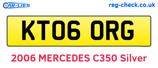KT06ORG are the vehicle registration plates.