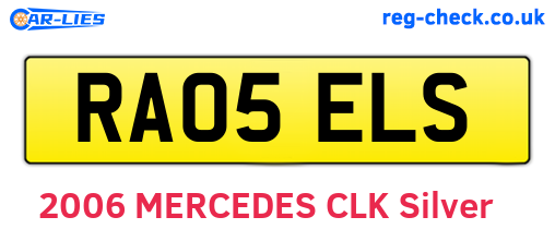 RA05ELS are the vehicle registration plates.
