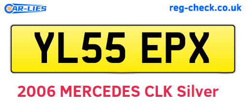 YL55EPX are the vehicle registration plates.