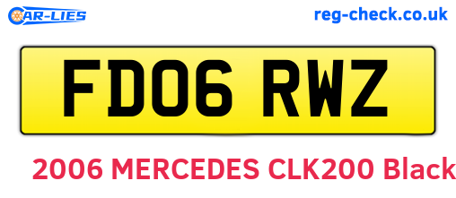 FD06RWZ are the vehicle registration plates.