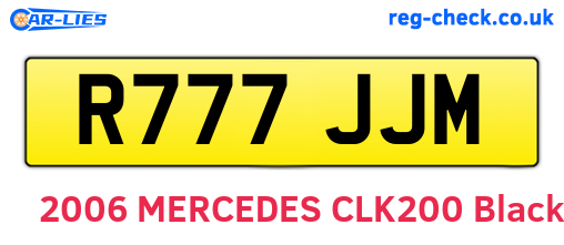 R777JJM are the vehicle registration plates.