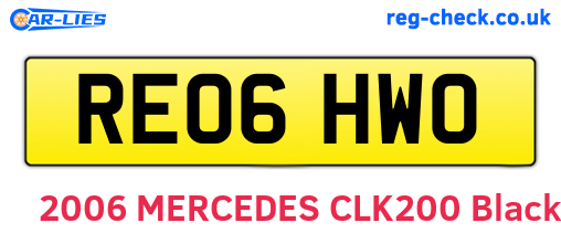 RE06HWO are the vehicle registration plates.