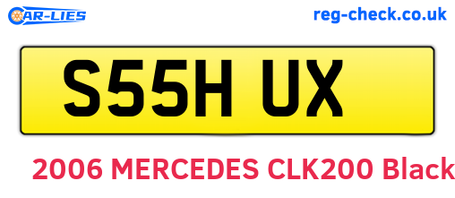S55HUX are the vehicle registration plates.