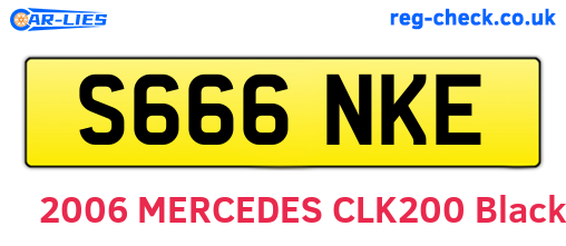 S666NKE are the vehicle registration plates.