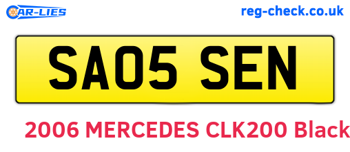 SA05SEN are the vehicle registration plates.