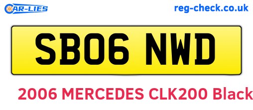SB06NWD are the vehicle registration plates.