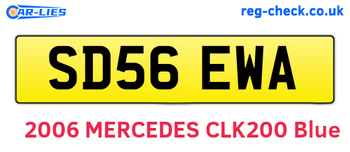 SD56EWA are the vehicle registration plates.