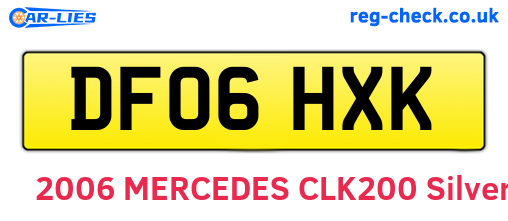 DF06HXK are the vehicle registration plates.
