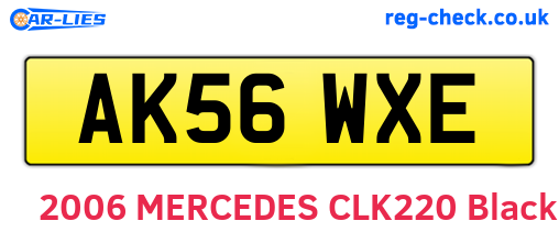 AK56WXE are the vehicle registration plates.