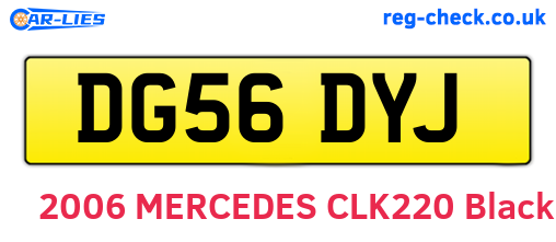 DG56DYJ are the vehicle registration plates.