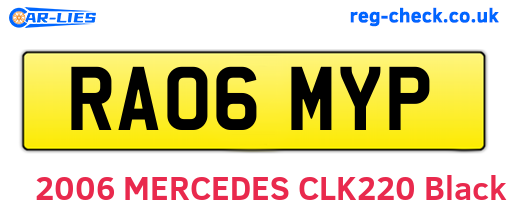RA06MYP are the vehicle registration plates.