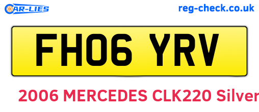 FH06YRV are the vehicle registration plates.