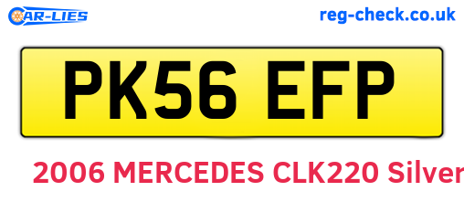 PK56EFP are the vehicle registration plates.