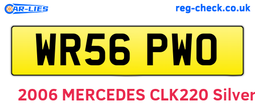 WR56PWO are the vehicle registration plates.