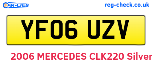 YF06UZV are the vehicle registration plates.