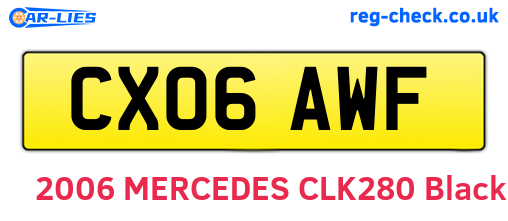 CX06AWF are the vehicle registration plates.