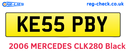 KE55PBY are the vehicle registration plates.