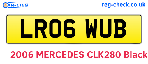 LR06WUB are the vehicle registration plates.
