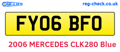 FY06BFO are the vehicle registration plates.