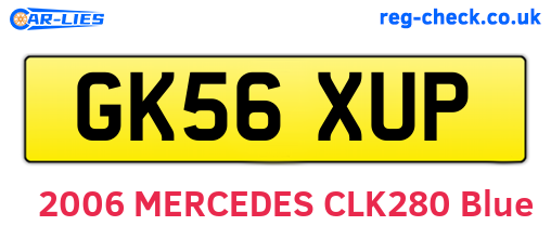 GK56XUP are the vehicle registration plates.