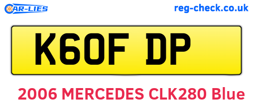 K60FDP are the vehicle registration plates.
