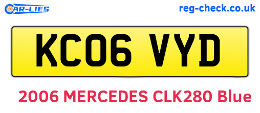 KC06VYD are the vehicle registration plates.