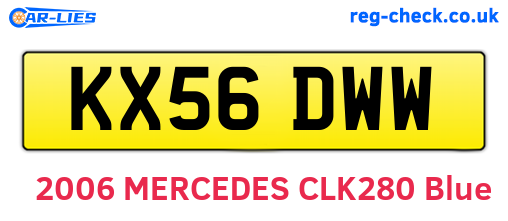 KX56DWW are the vehicle registration plates.