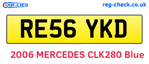 RE56YKD are the vehicle registration plates.