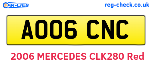 AO06CNC are the vehicle registration plates.