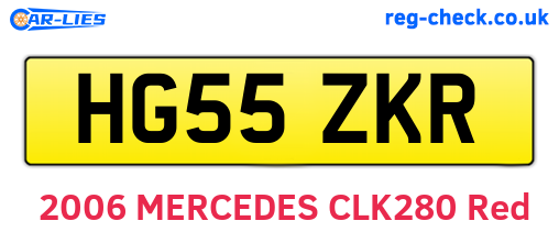 HG55ZKR are the vehicle registration plates.