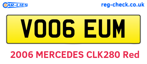 VO06EUM are the vehicle registration plates.