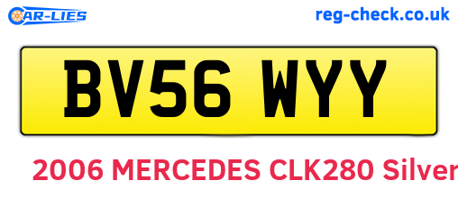 BV56WYY are the vehicle registration plates.