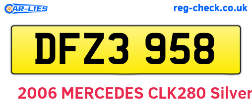 DFZ3958 are the vehicle registration plates.