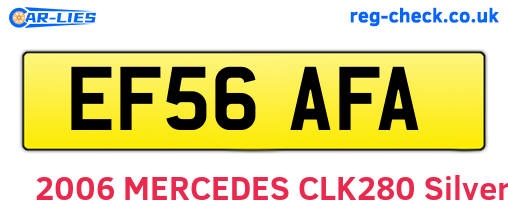 EF56AFA are the vehicle registration plates.