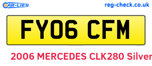 FY06CFM are the vehicle registration plates.