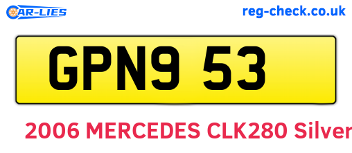 GPN953 are the vehicle registration plates.