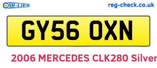 GY56OXN are the vehicle registration plates.