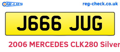 J666JUG are the vehicle registration plates.